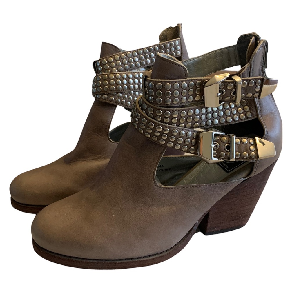 VINTAGE BY JEFFREY CAMPBELL Watson Leather Buckle Ankle Boot Bootie Shoes Size 8